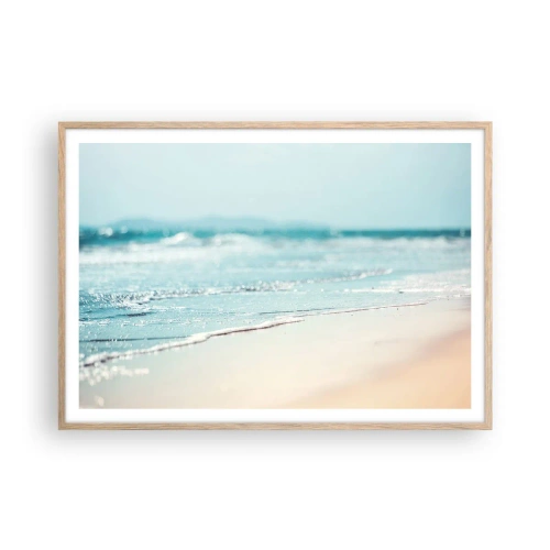 Affiche dans un chêne clair - Poster - Chaleur et bruissement - 100x70 cm