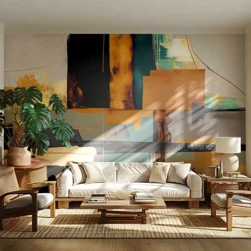 Papier Peint Photo Premium Canvas - Abstraction – lumière et ombre - Abstraction, Moderne, Morceau - 200x140 cm