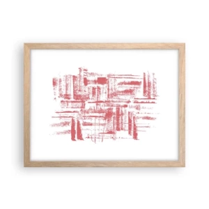 Affiche dans un chêne clair - Poster - La ville rouge - 40x30 cm