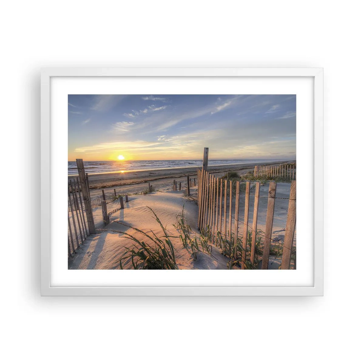 Affiche dans un cadre blanc - Poster - Ombre et brillance du vent - 50x40 cm