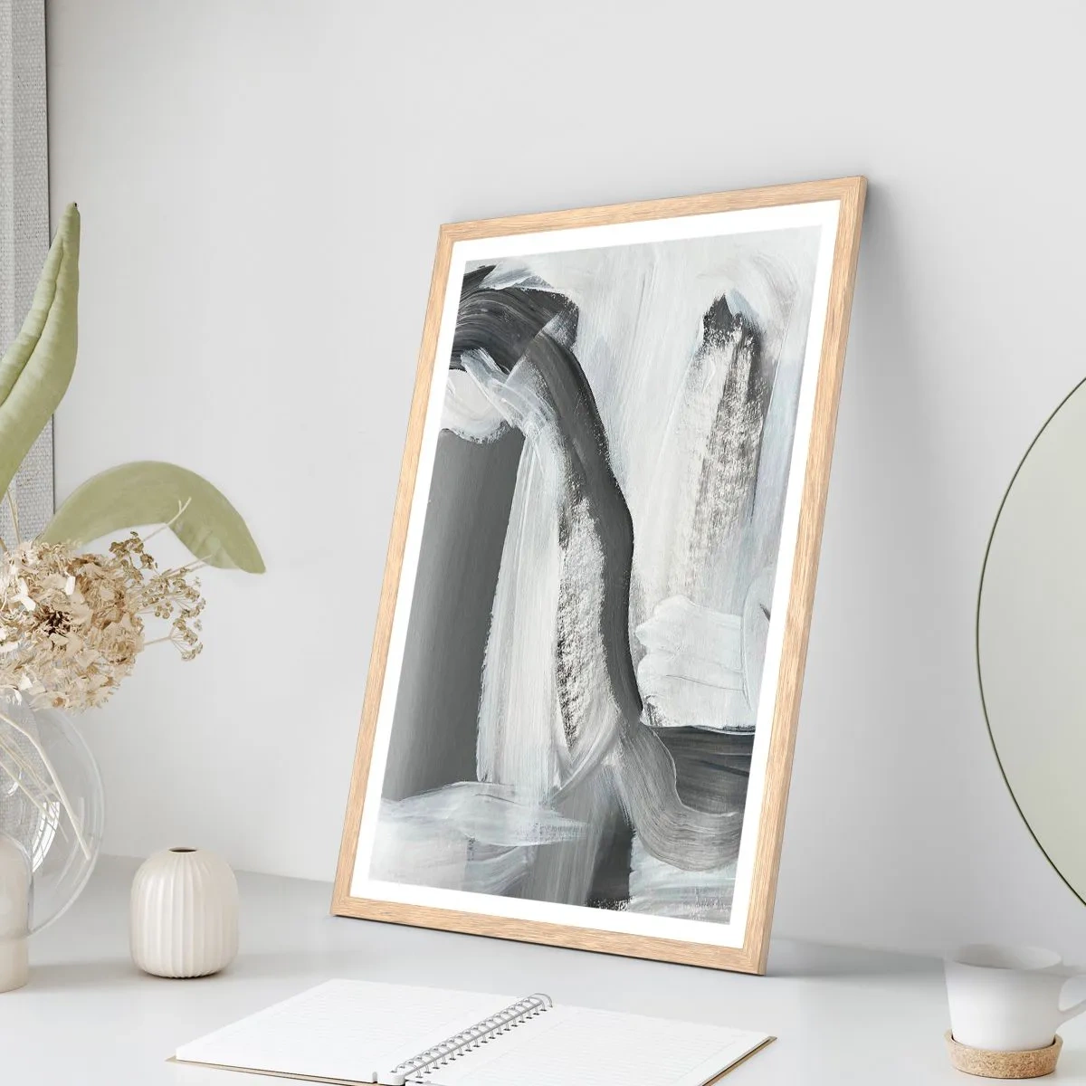 Affiche dans un chêne clair - Poster - Un geste décisif - 70x100 cm