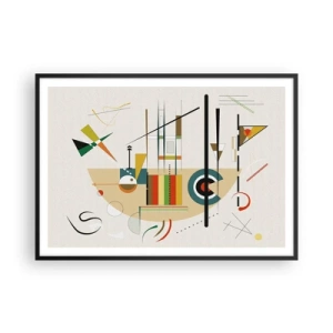 Affiche dans un cadre noir - Poster - Abstraction colorée avec des formes géométriques - 100x70cm - Et le monde s’amuse - Décoration murale moderne pour le salon et la chambre ARTTOR