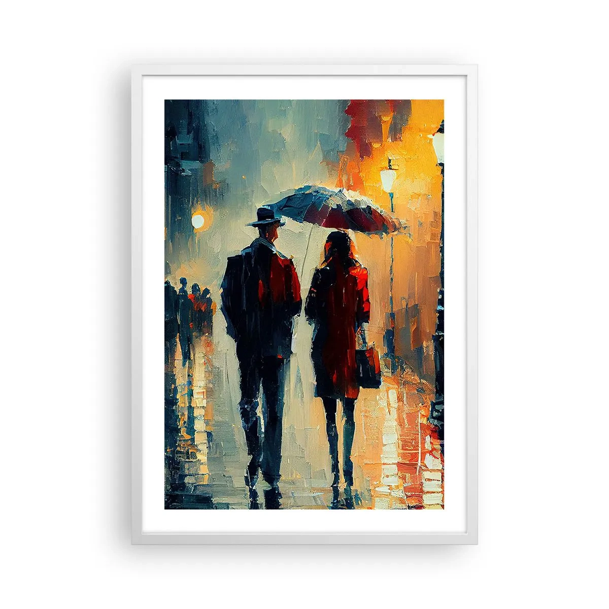 Affiche dans un cadre blanc - Poster - Histoire d'amour urbaine - 50x70 cm