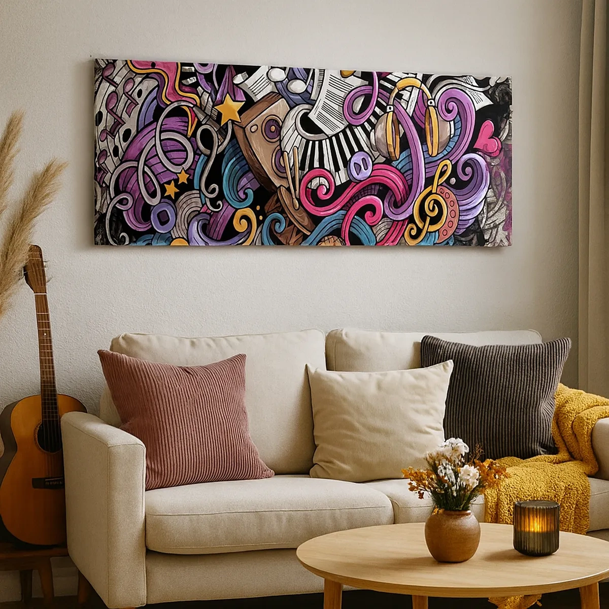 Impression sur toile - Image sur toile - Mélodie compliquée - 30x30 cm