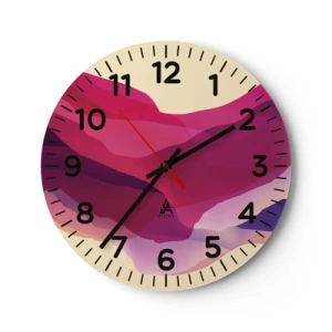 Horloge murale - Pendule murale - Vagues pourpre - 40x40 cm