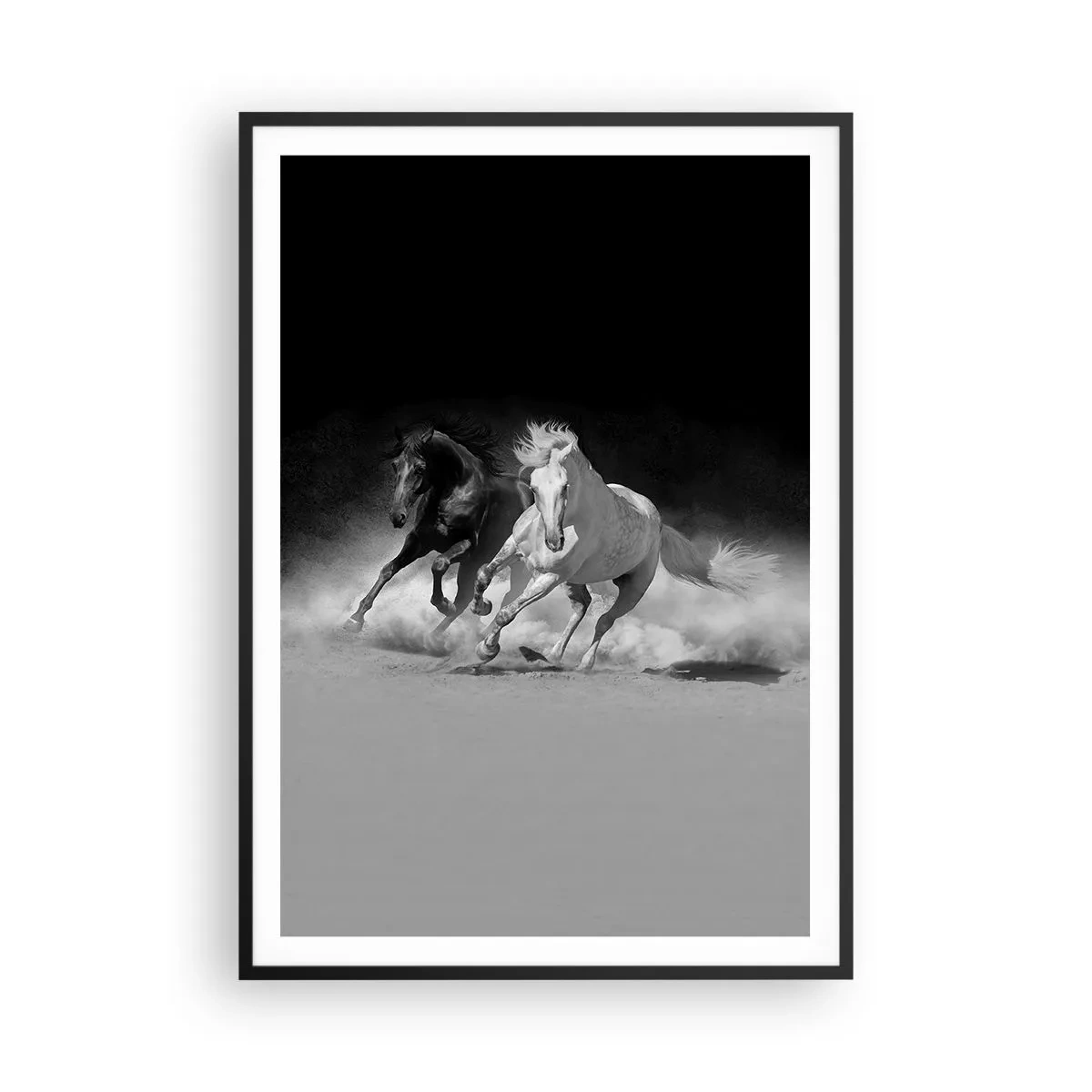Affiche dans un cadre noir - Poster - Galop de la liberté - 70x100 cm