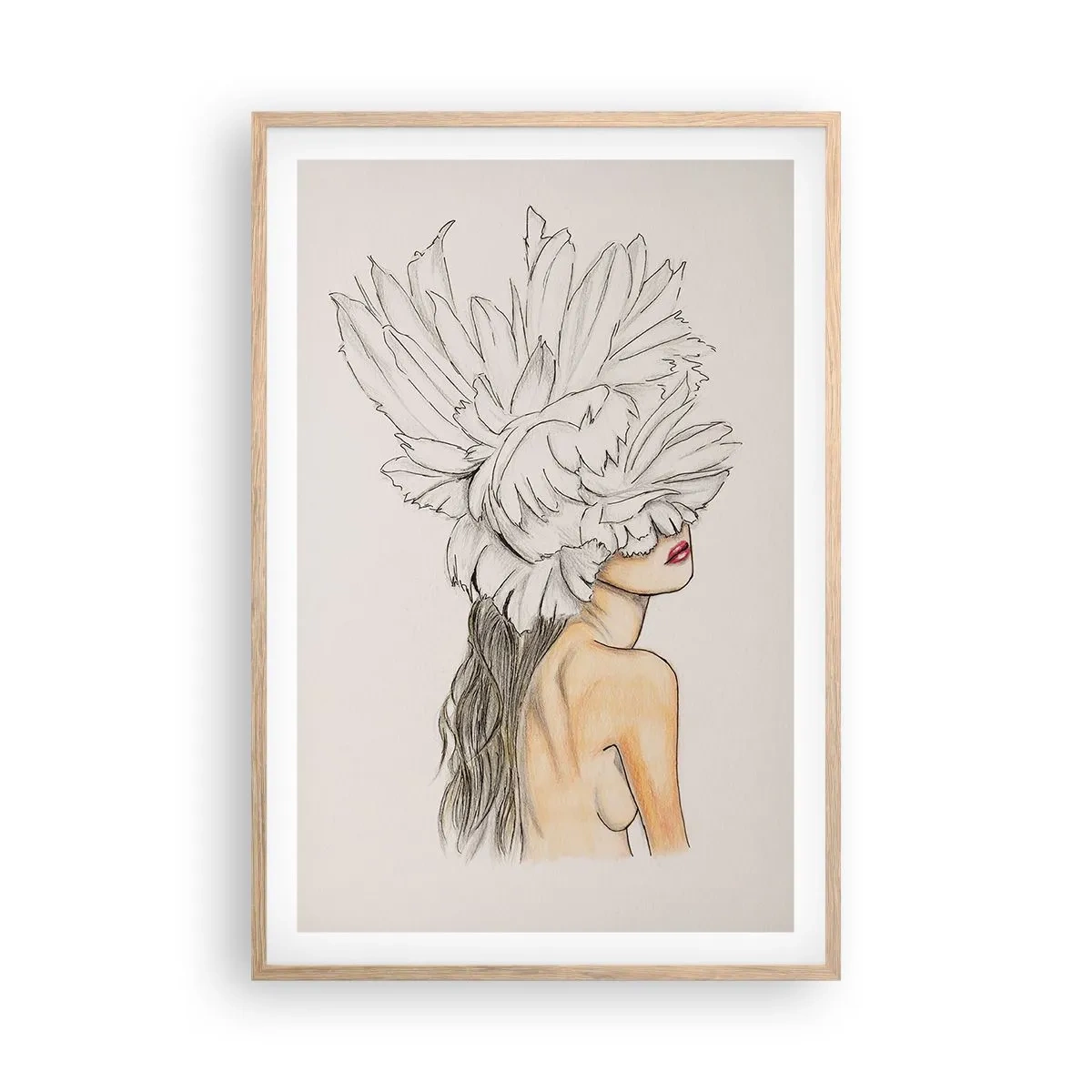 Affiche dans un chêne clair - Poster - Beauté couronnée - 61x91 cm