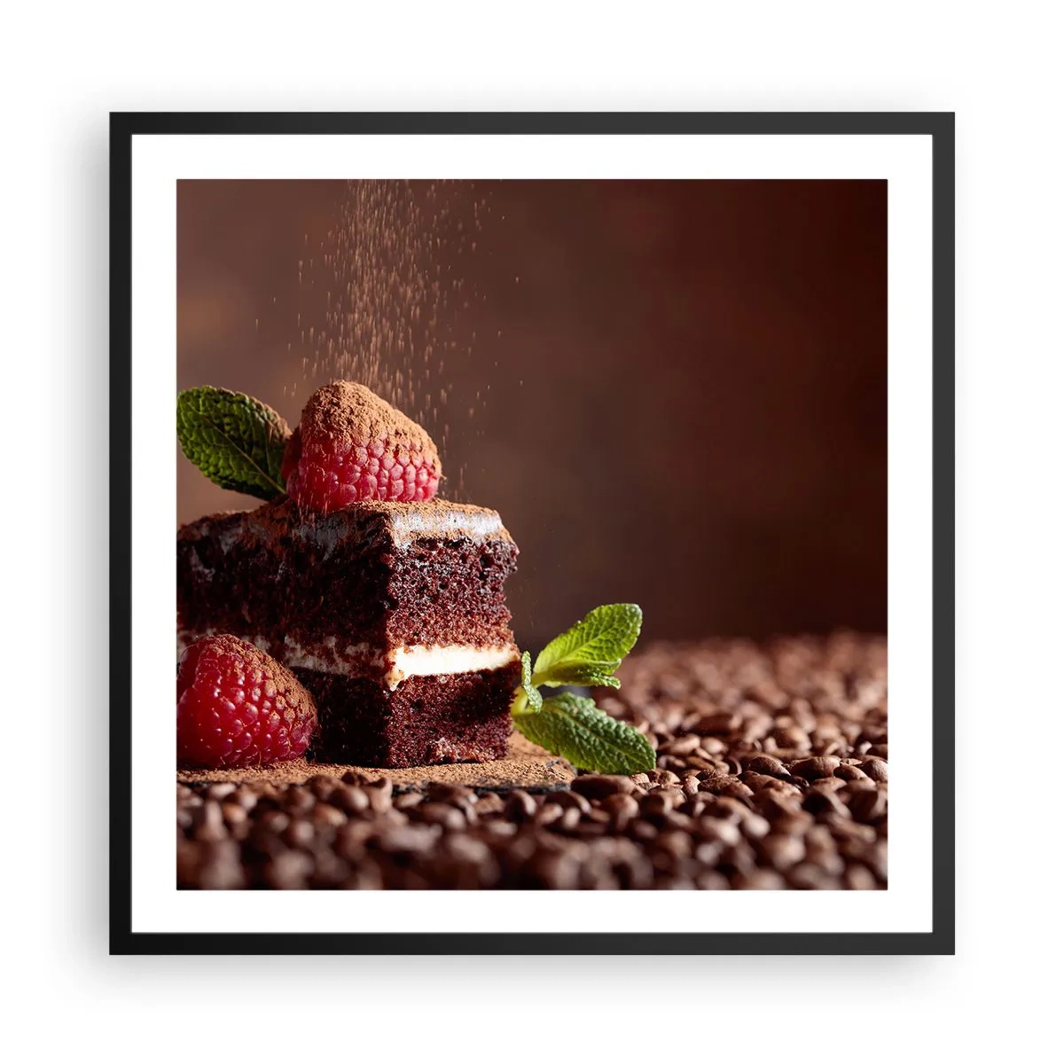 Affiche dans un cadre noir - Poster - La vie est douce - 60x60 cm