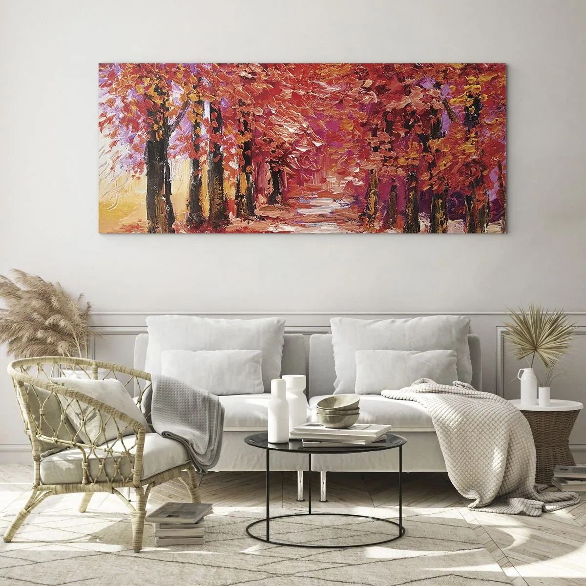 Impression sur verre - Image sur verre - Impression d'automne - 90x30 cm