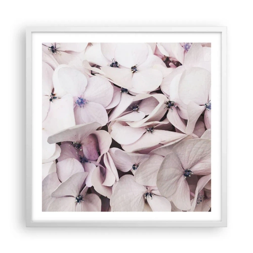 Affiche dans un cadre blanc - Poster - Dans un flot de fleurs - 60x60 cm