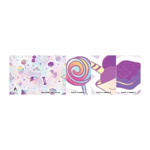 Échantillon de Papier Peint Autocollant Deluxe Sticker - Pour que tous les jours soit un anniversaire  - Pour les enfants, Bonbons, Sucette - 100x30 cm