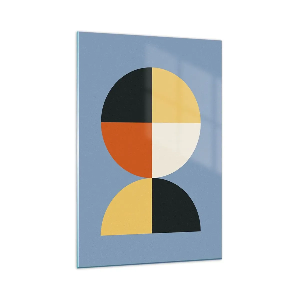 Impression sur verre - Image sur verre - Cercles géométriques sur fond bleu - 80x120cm - Regarde et compte - Décoration murale moderne pour le salon et la chambre ARTTOR