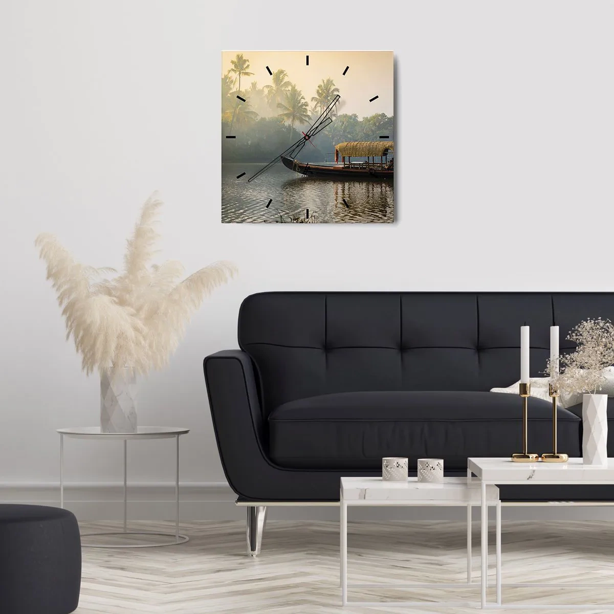 Horloge murale - Pendule murale - Maison sur la rivière - 30x30 cm