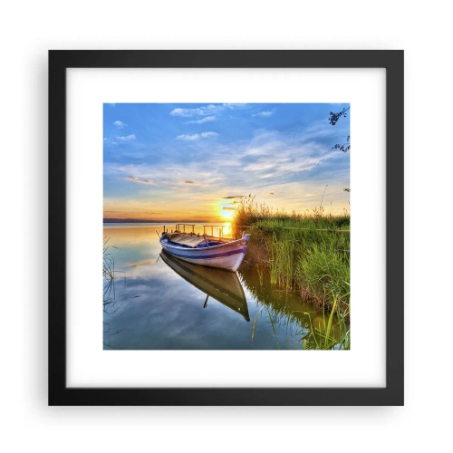Affiche dans un cadre noir - Poster - La crique où les rêves deviennent réalité - 30x30 cm