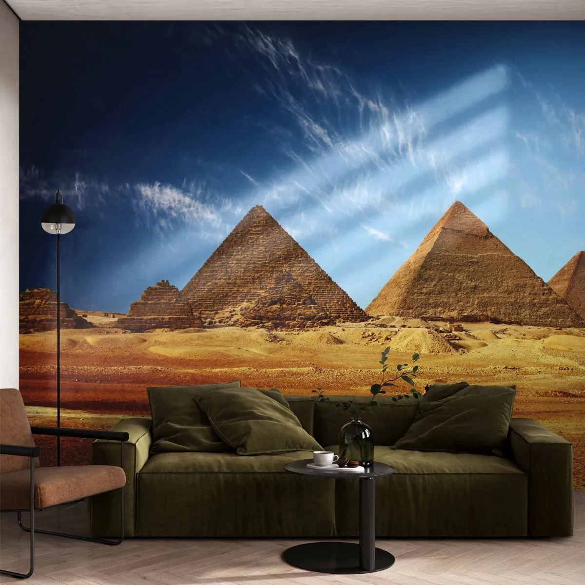 Papier Peint Photo Premium Sand - 40 siècles vous regardent - Pyramides, Architecture, Paysage - 400x280 cm