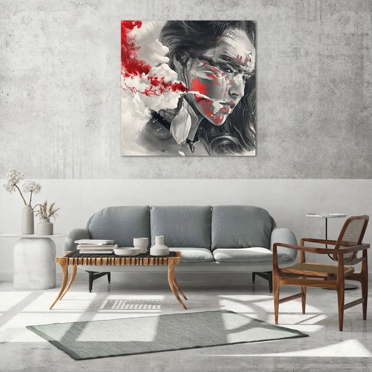 Impression sur verre - Image sur verre - Dans les fumées de l'absurde - 50x50 cm