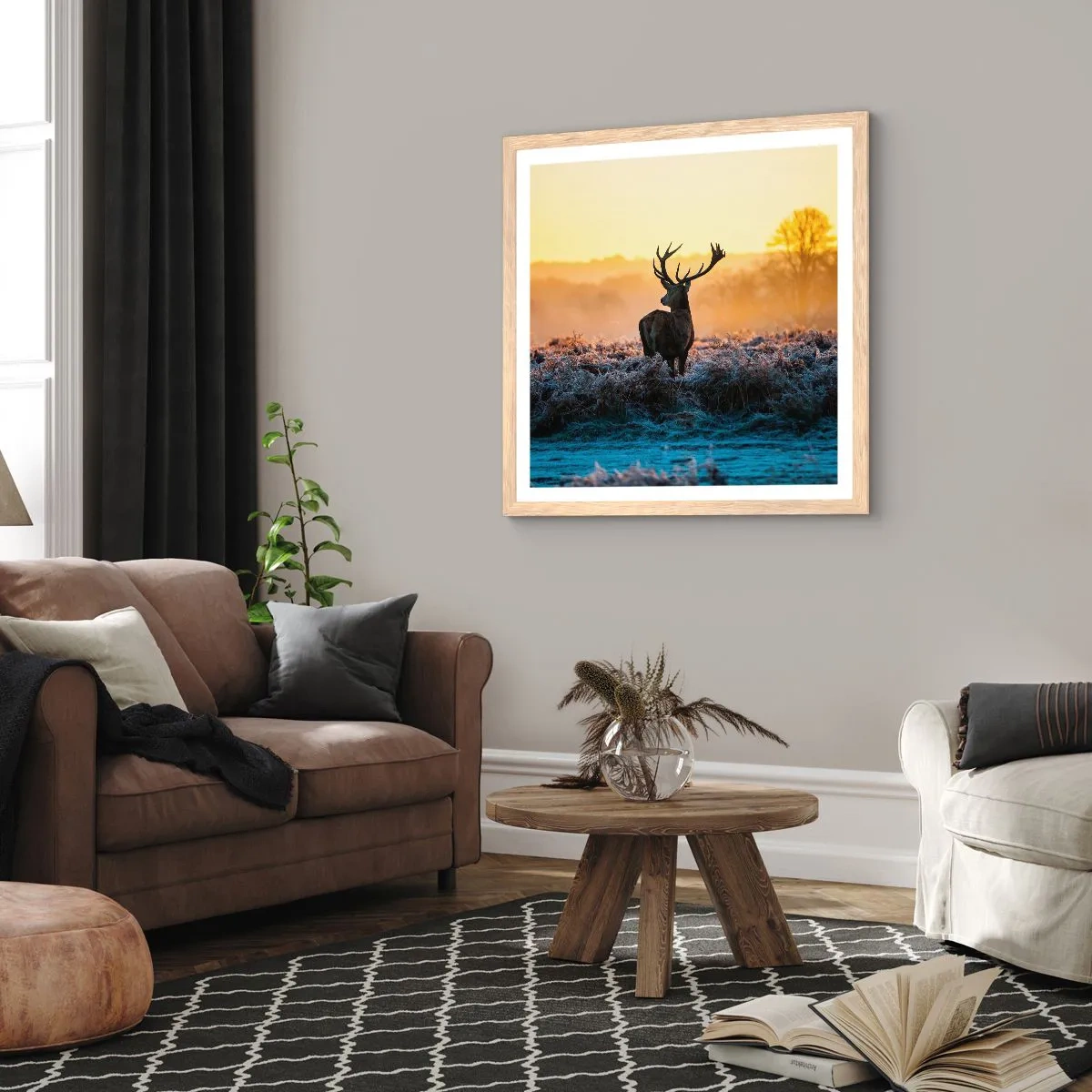 Affiche dans un chêne clair - Poster - Couronné pour sa succession - 30x30 cm