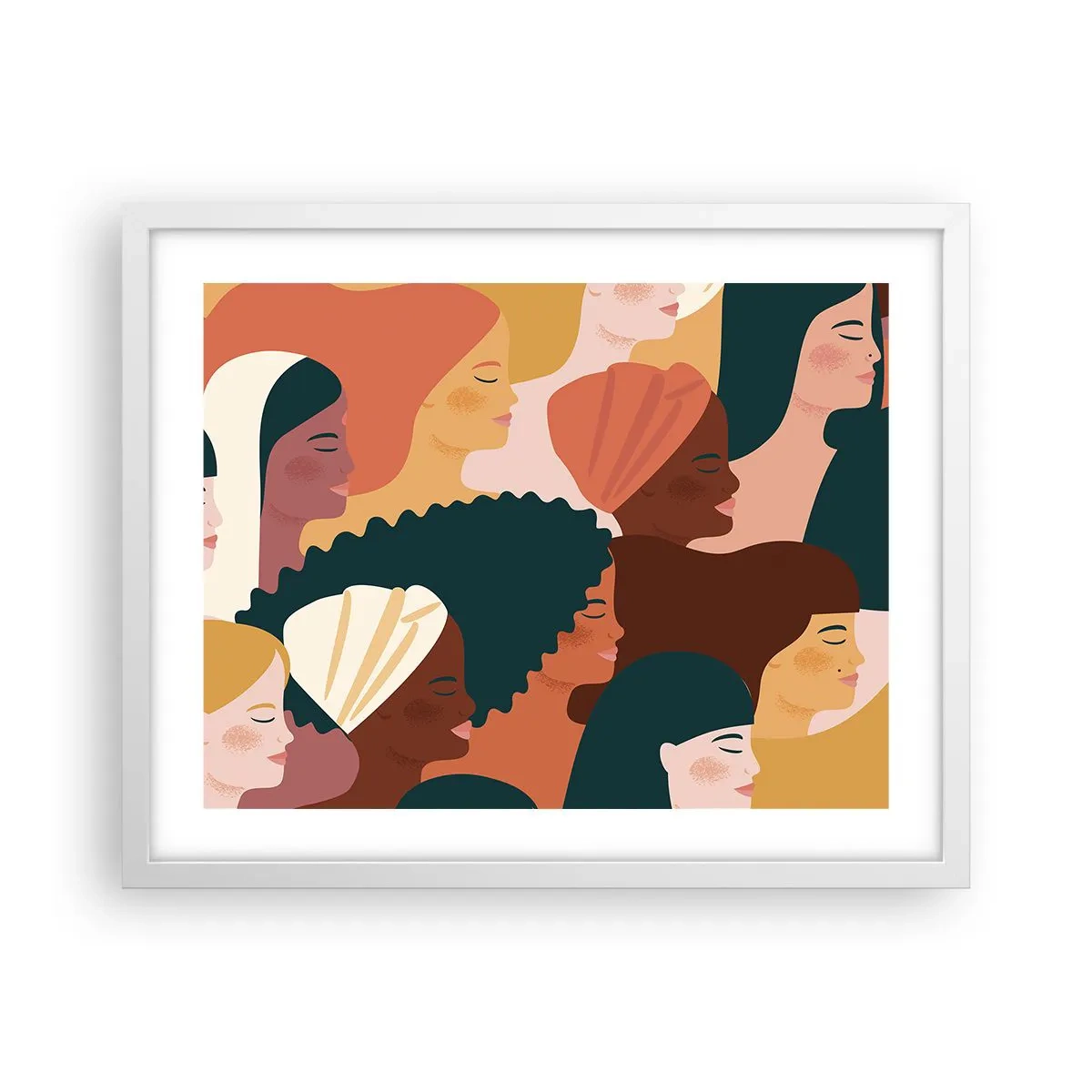 Affiche dans un cadre blanc - Poster - Uniquement la féminité - 50x40 cm