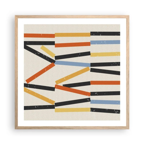 Affiche dans un chêne clair - Poster - Composition de niveaux - 60x60 cm