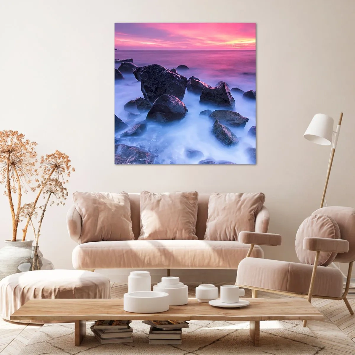 Impression sur toile - Image sur toile - Naissance dans la lumière et le brouillard - 60x60 cm