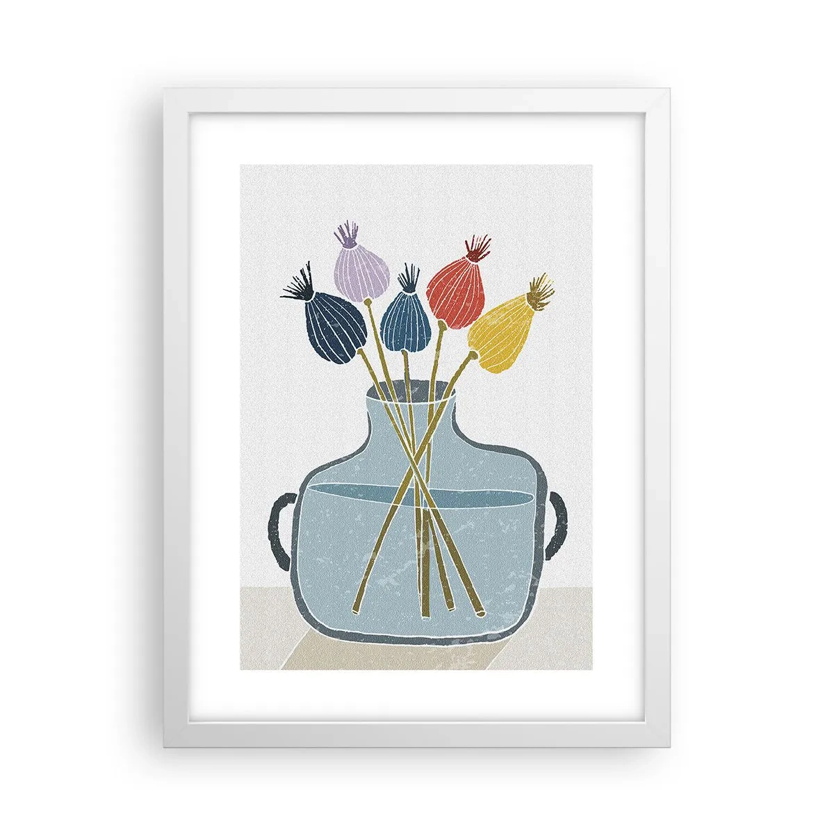 Affiche dans un cadre blanc - Poster - Comme s'il avait semé des graines de pavot - 30x40 cm