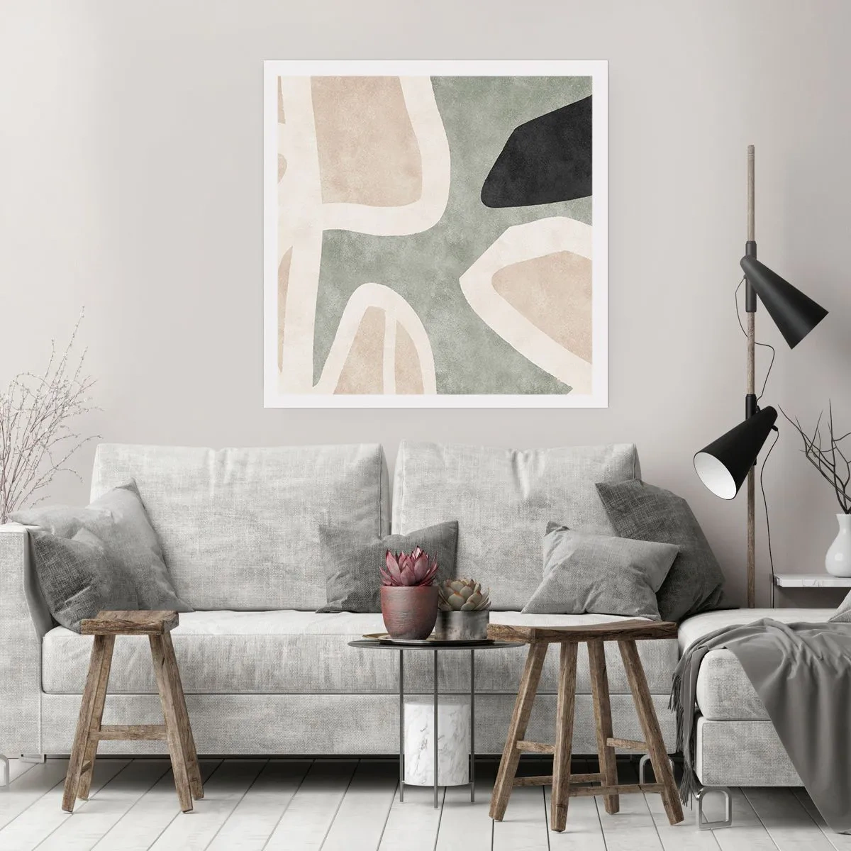 Affiche - Poster - Composition pour motif noir - 50x50 cm