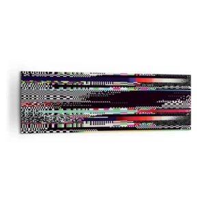 Impression sur toile - Image sur toile - Lignes et pixels colorés dans un style abstrait - 160x50cm - L'image de contrôle de la réalité - Décoration murale moderne pour le salon et la chambre ARTTOR