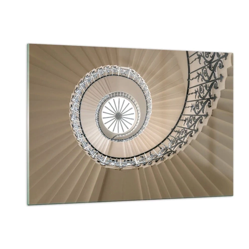 Impression sur verre - Image sur verre - Vue d'un escalier en colimaçon ressemblant à un coquillage - 120x80cm - À l'intérieur de la coquille - Décoration murale moderne pour le salon et la chambre ARTTOR