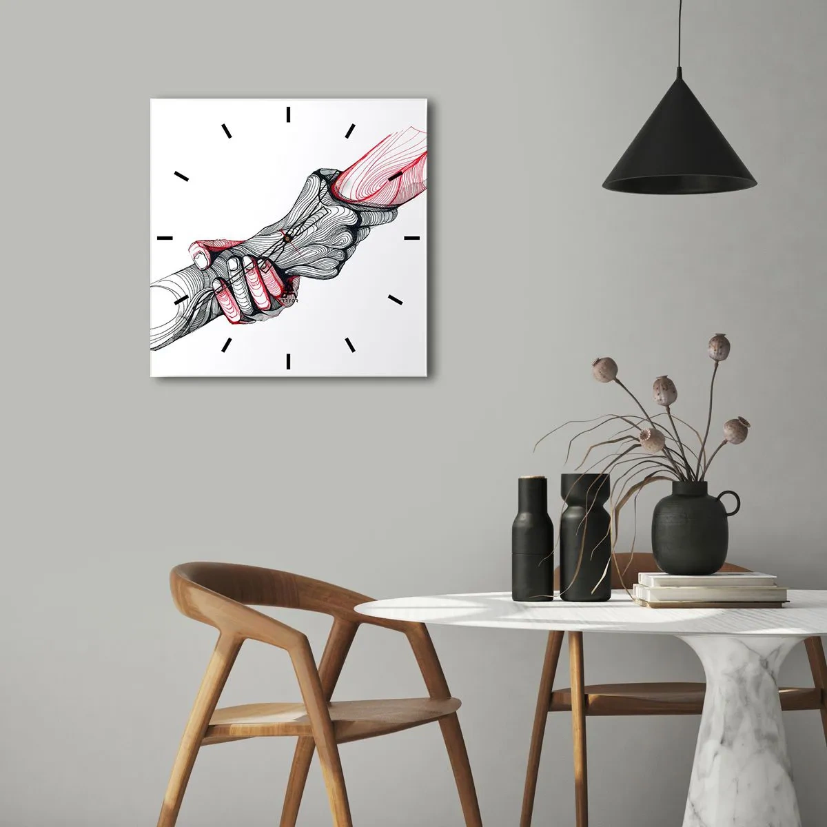 Horloge murale - Pendule murale - Vous êtes entre de bonnes mains - 40x40 cm