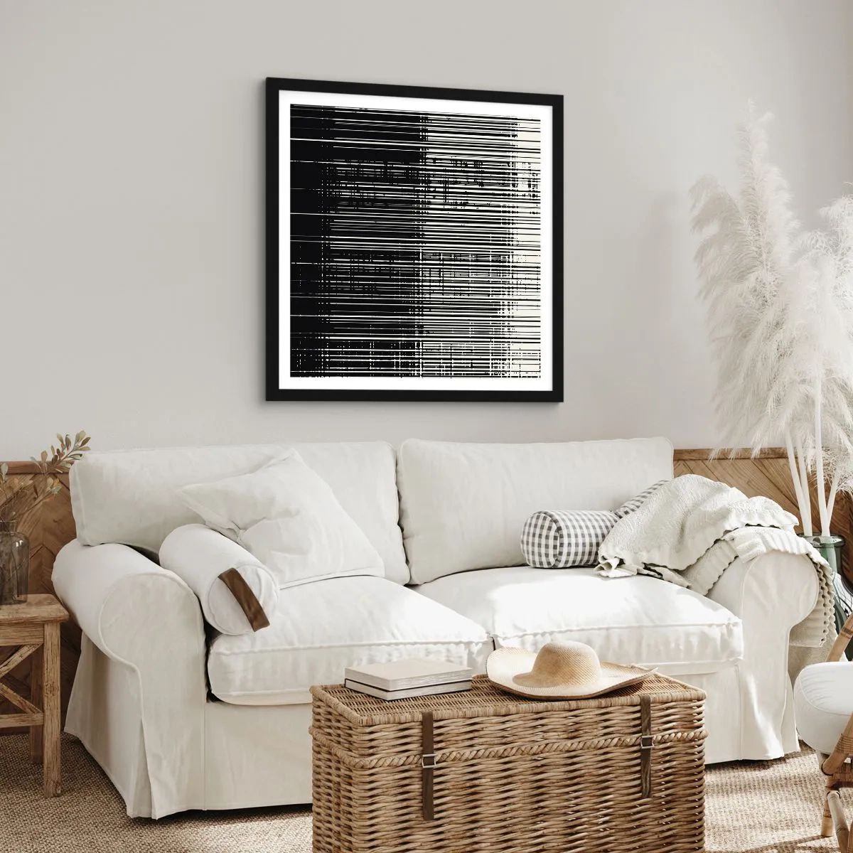 Affiche dans un cadre noir - Poster - Ondes et vibrations - 40x40 cm