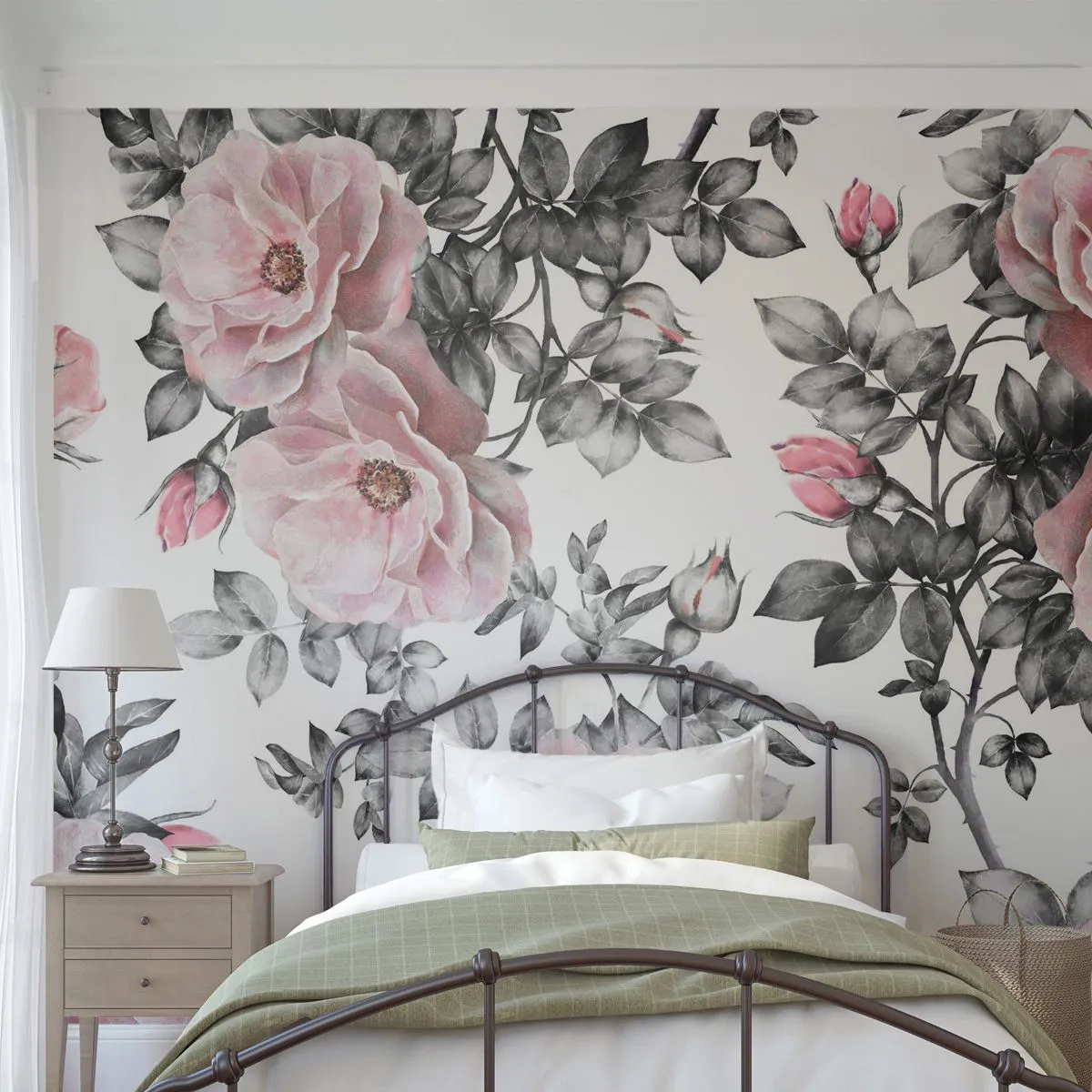 Papier Peint Autocollant Deluxe Sticker - Se perdre dans les fleurs des roses - Fleurs, Rose, Jardin - 250x175 cm