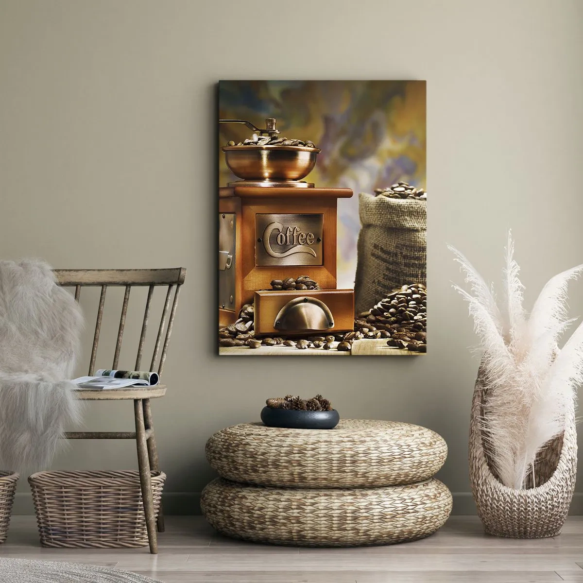 Impression sur toile - Image sur toile - Le craquement des grains, le cliquetis d'un moulin - 45x80 cm