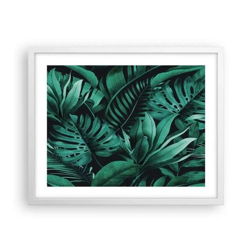 Affiche dans un cadre blanc - Poster - Profondeur du vert tropical - 50x40 cm