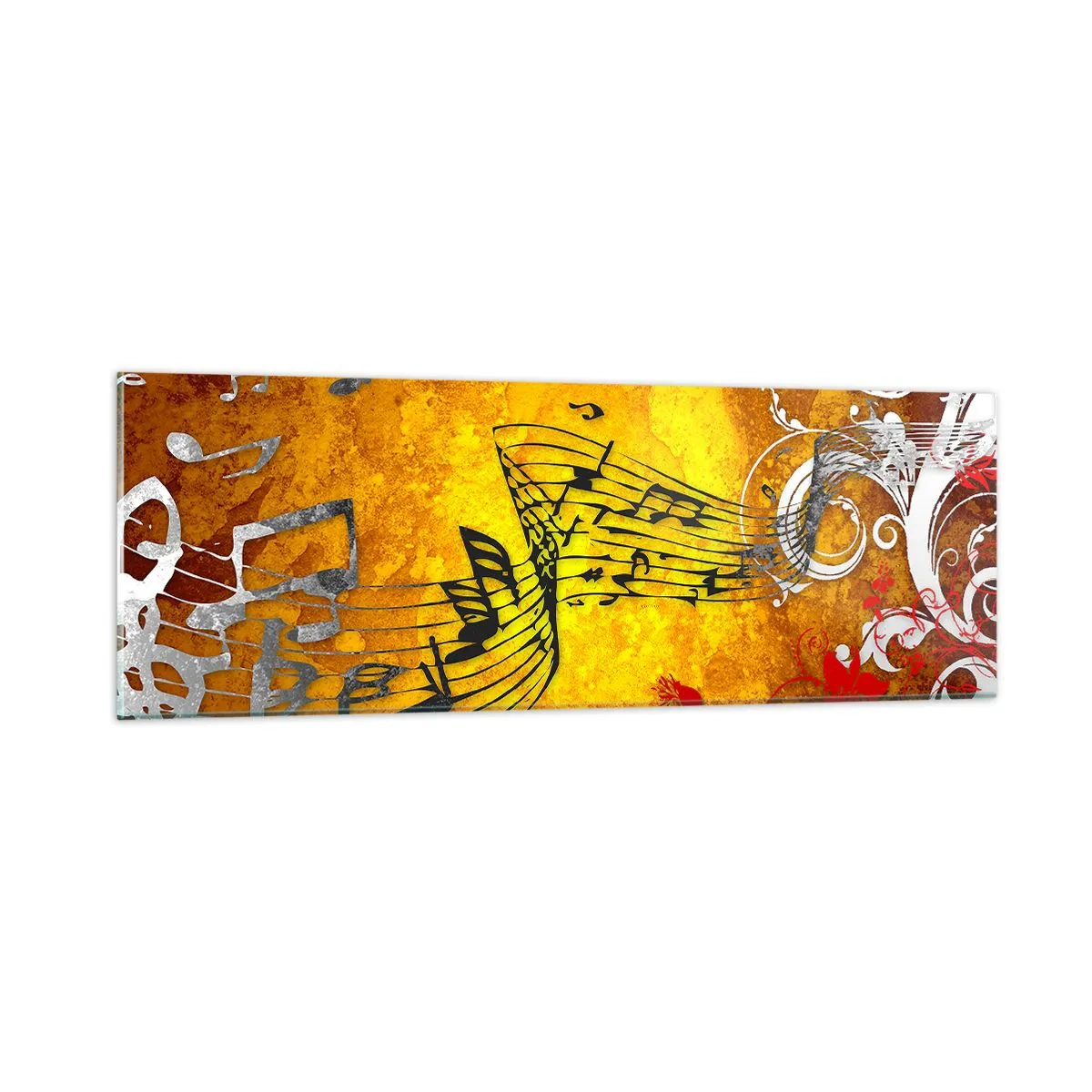 Impression sur verre - Image sur verre - Que la musique coule - 90x30 cm