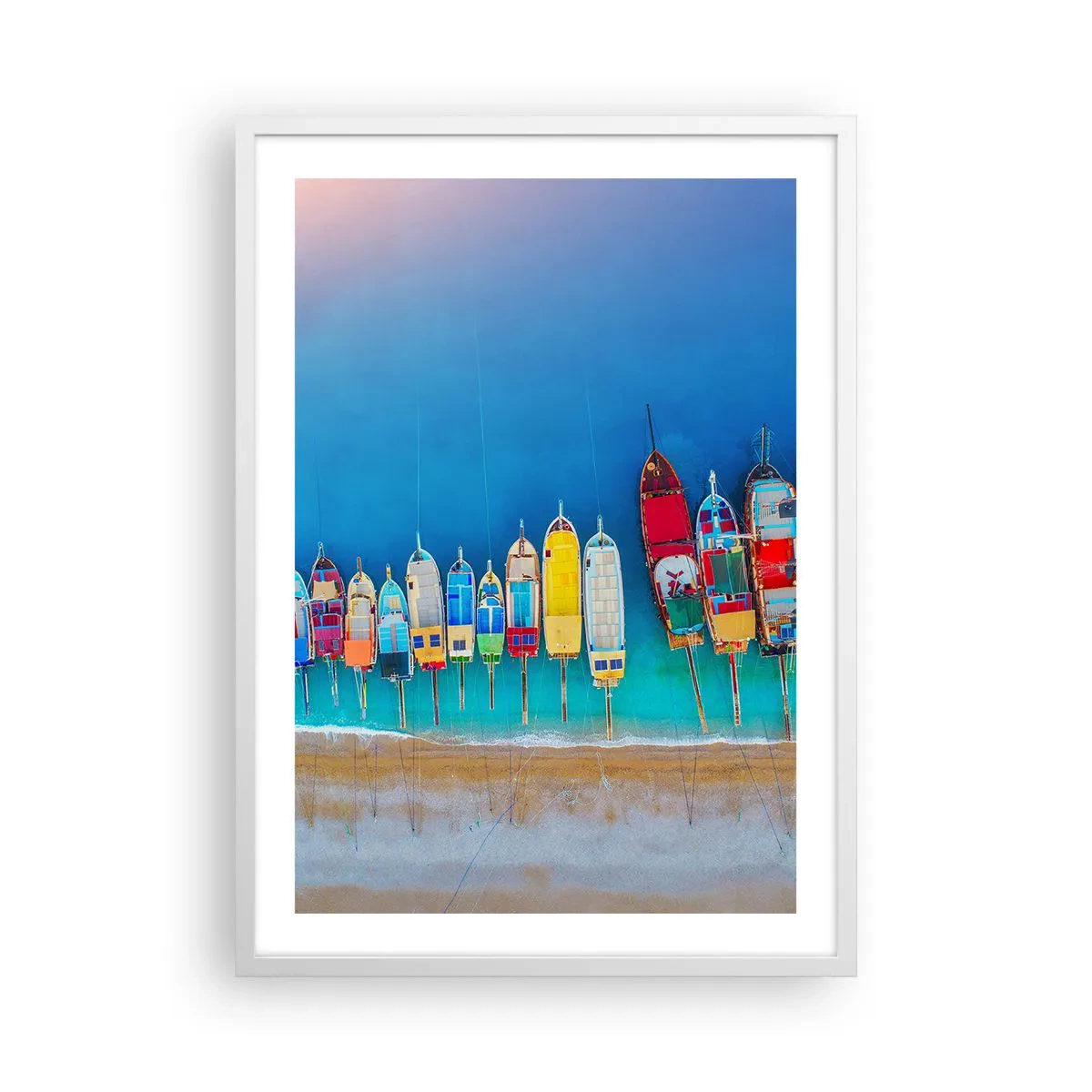 Affiche dans un cadre blanc - Poster - Une vue à vol d'oiseau - 50x70 cm