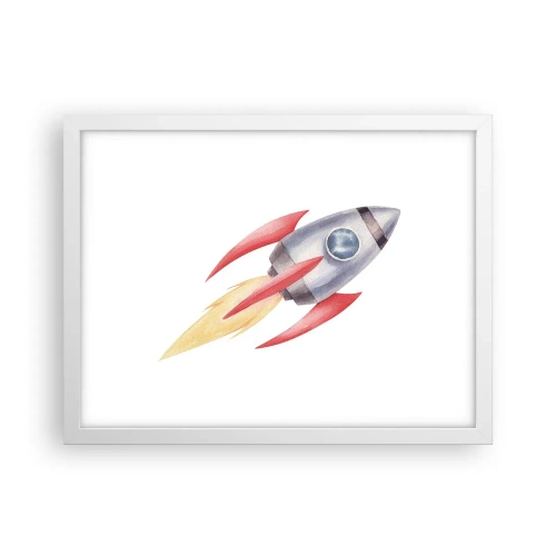 Affiche dans un cadre blanc - Poster - Plus haut, plus vite, plus loin - 40x30 cm