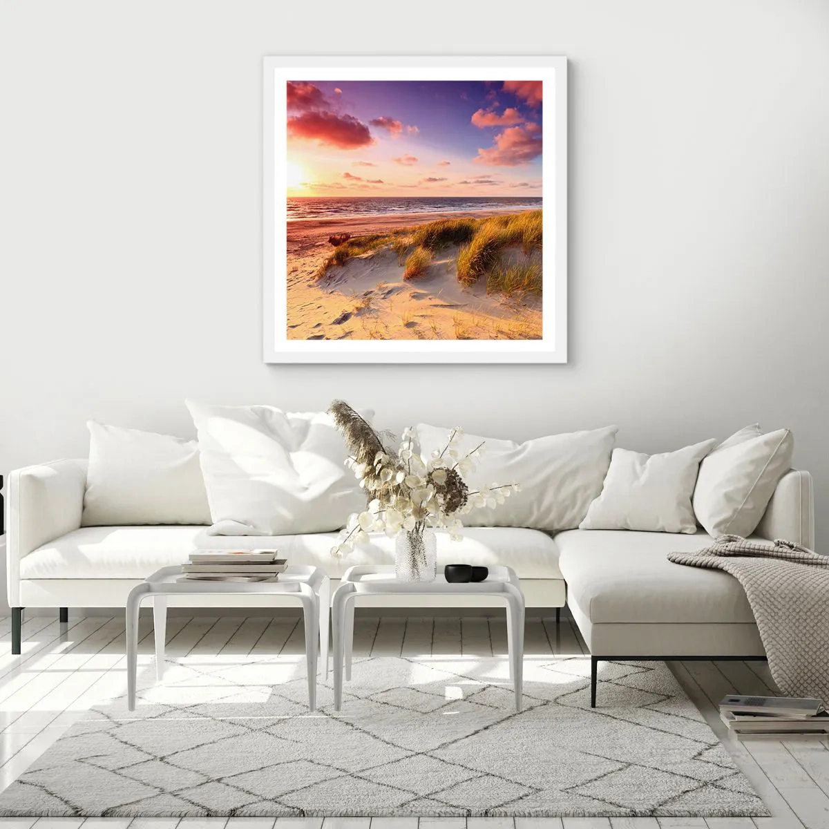 Affiche dans un cadre blanc - Poster - L'air sent déjà l'été - 60x60 cm