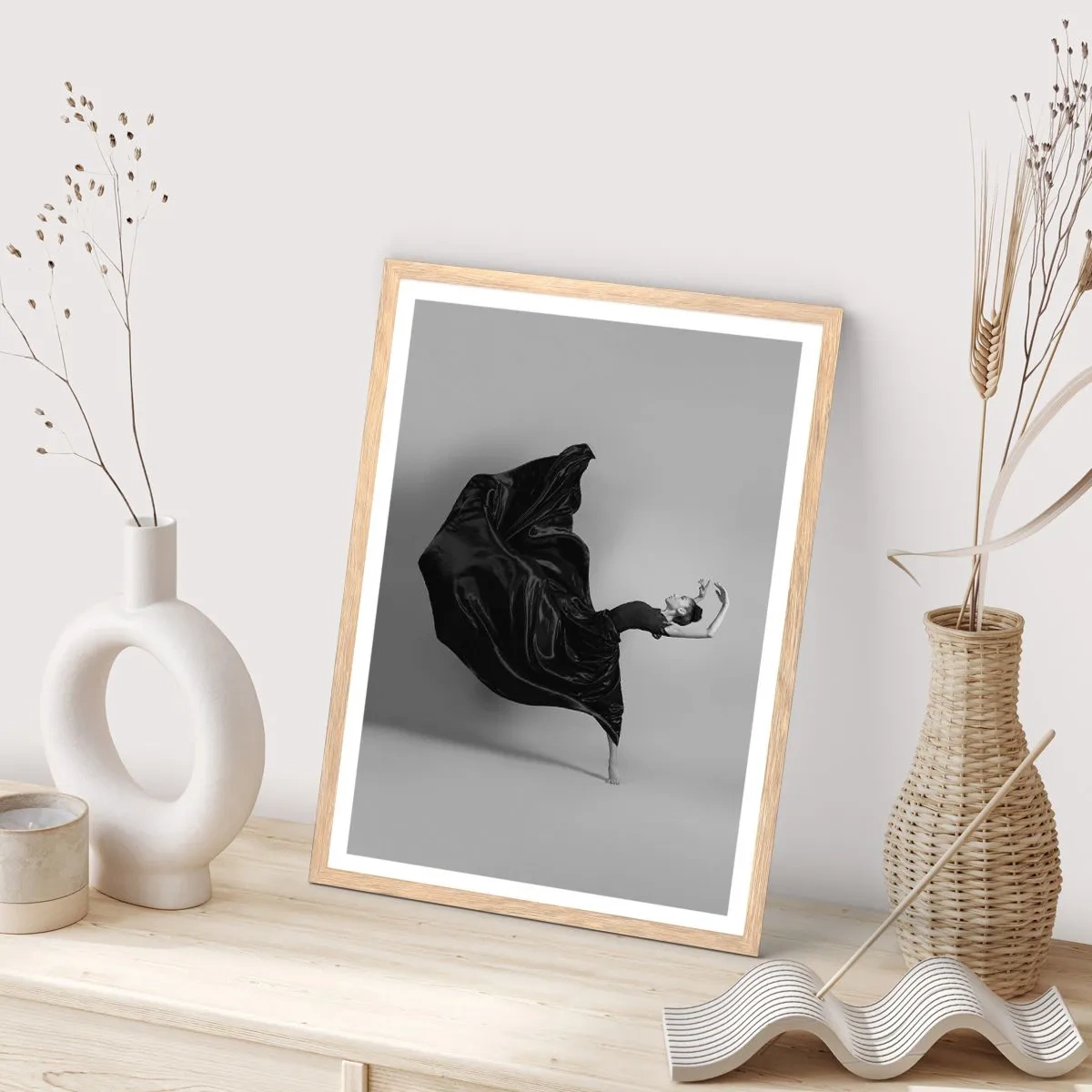 Affiche dans un chêne clair - Poster - Musique ailées - 50x70 cm