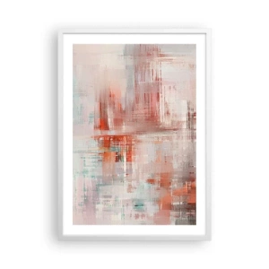 Affiche dans un cadre blanc - Poster - Brumeux. Mais rose - 50x70 cm