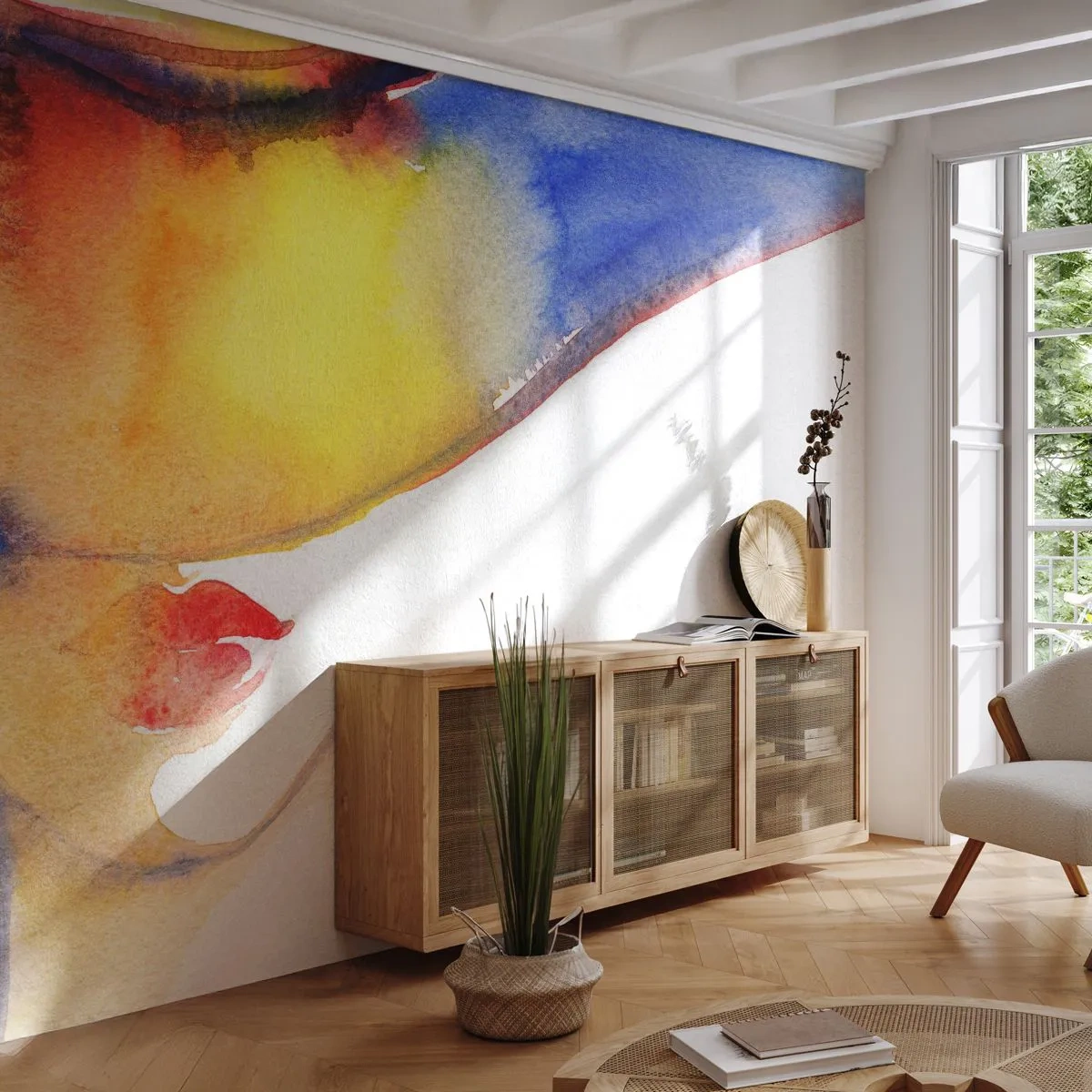 Papier Peint Photo Premium Canvas - Portrait d'une dame - Abstraction, Femme, Chapeau - 200x140 cm