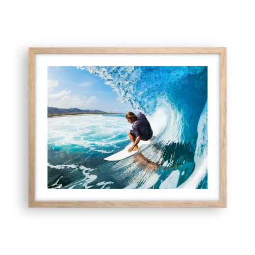 Affiche dans un chêne clair - Poster - Danse avec les vagues - 50x40 cm