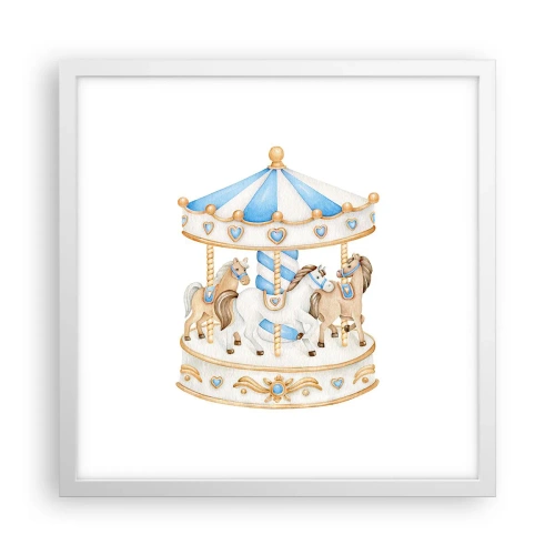 Affiche dans un cadre blanc - Poster - Douce enfance - 40x40 cm