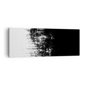 Impression sur toile - Image sur toile - Abstraction minimaliste en noir et blanc - 140x50cm - Et le gagnant est ... - Décoration murale moderne pour le salon et la chambre ARTTOR