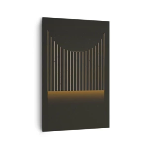 Impression sur toile - Image sur toile - Motif géométrique à rayures sur fond sombre - 80x120cm - Explorez les ténèbres - Décoration murale moderne pour le salon et la chambre ARTTOR