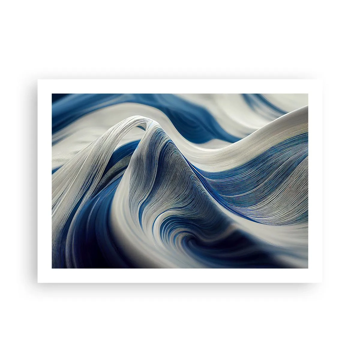 Affiche - Poster - La fluidité du bleu et du blanc - 70x50 cm