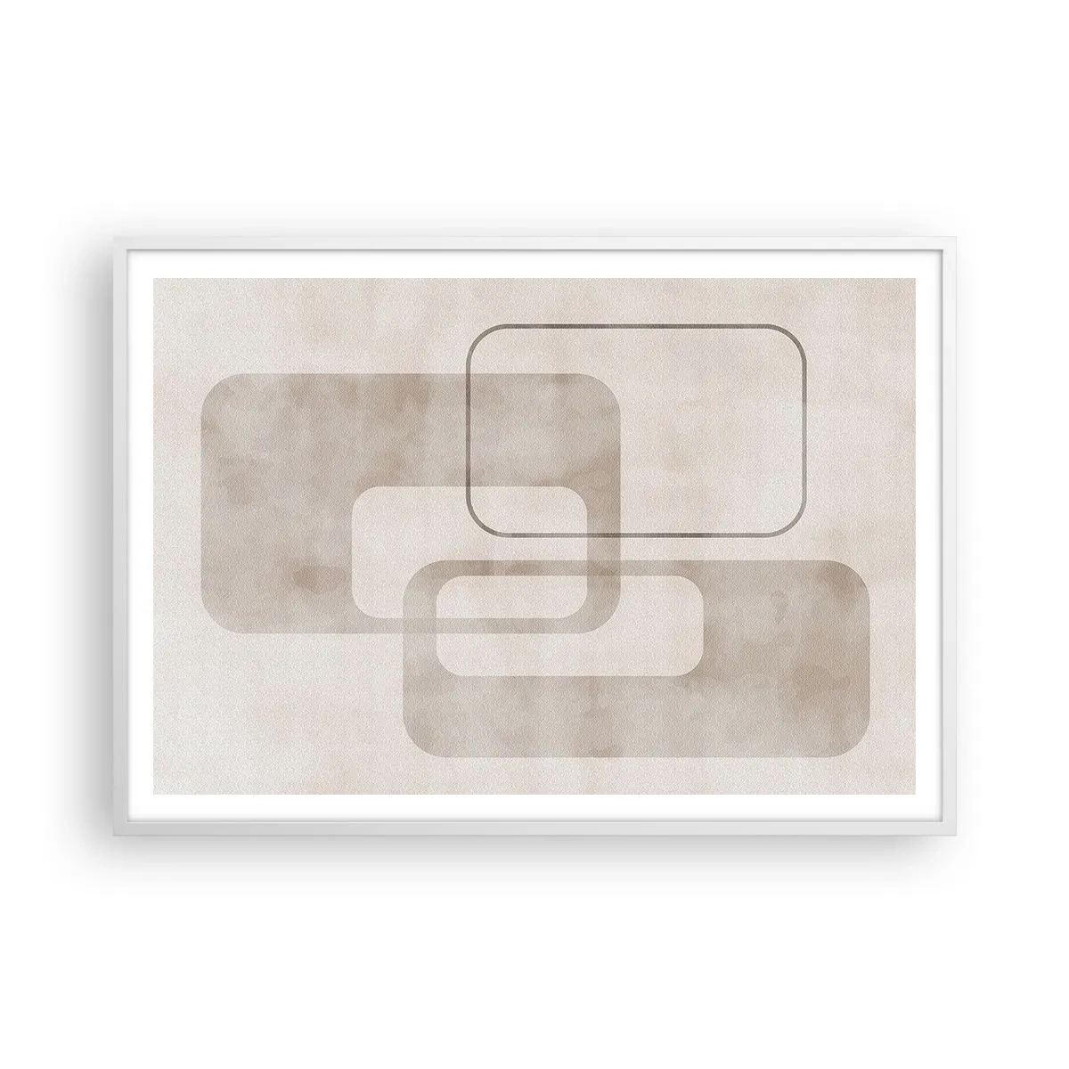 Affiche dans un cadre blanc - Poster - Fugue géométrique - 100x70 cm