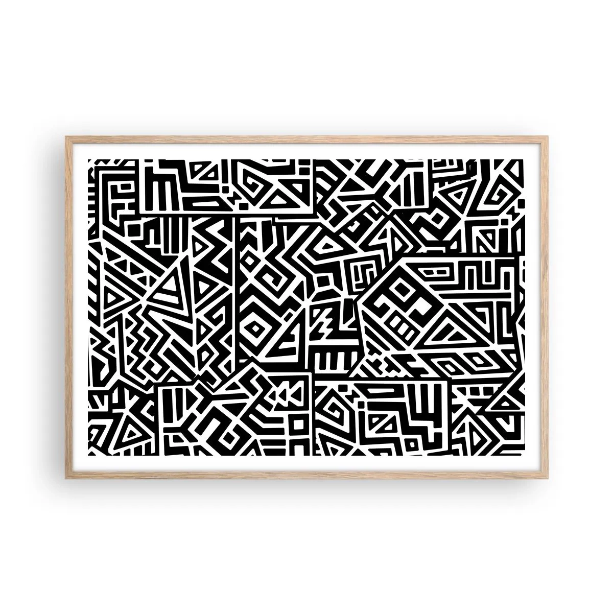 Affiche dans un chêne clair - Poster - Composition précolombienne - 100x70 cm