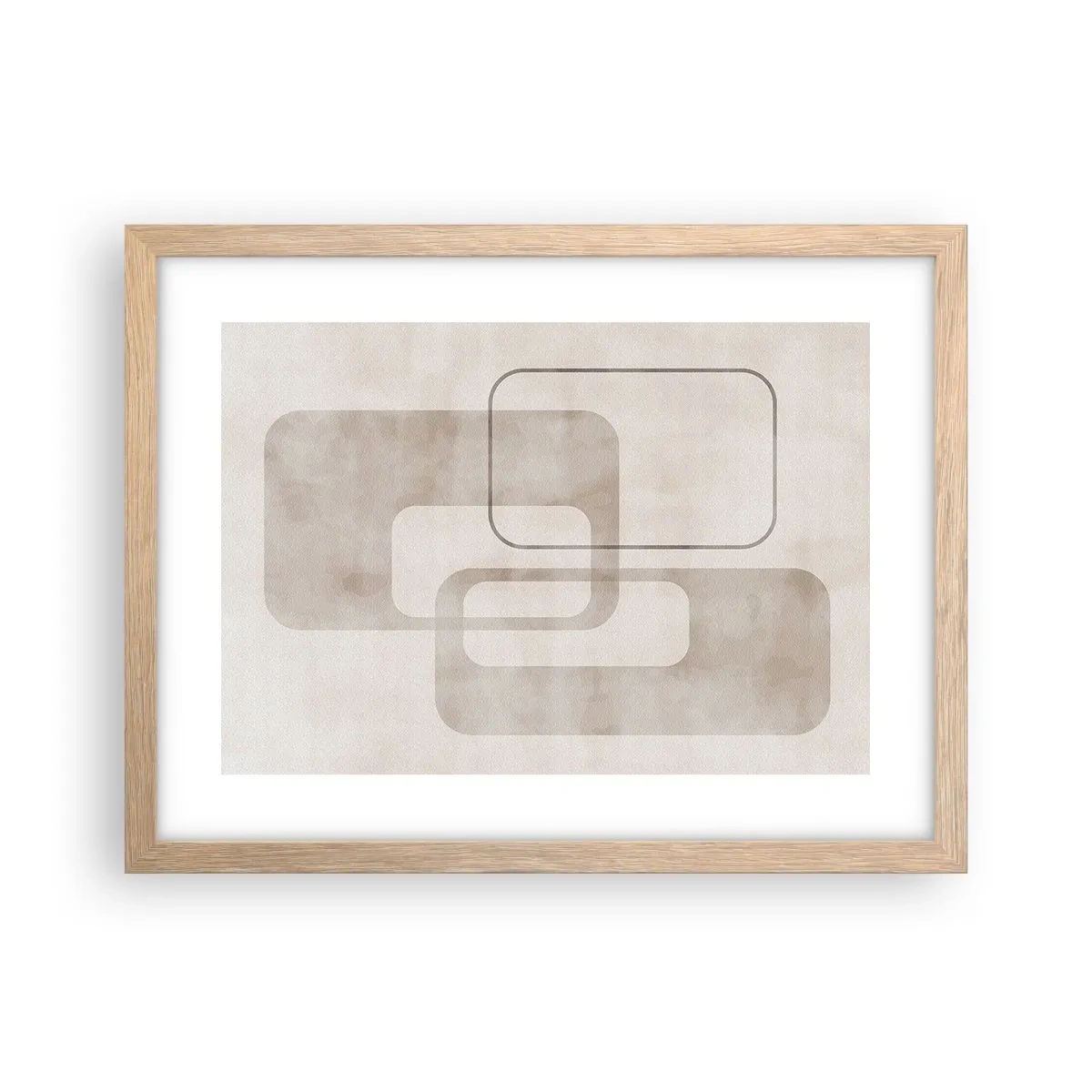 Affiche dans un chêne clair - Poster - Fugue géométrique - 40x30 cm