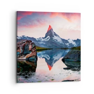 Impression sur toile - Image sur toile - Le coeur des montagnes est chaud - 70x70 cm