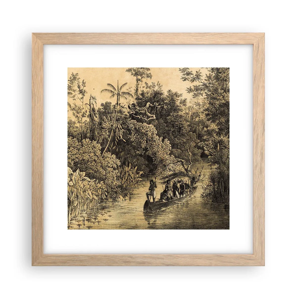 Affiche dans un chêne clair - Poster - Expédition à la source - 30x30 cm